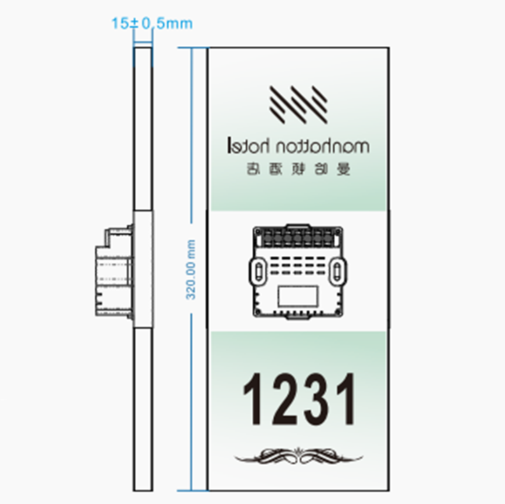 Crystal electronic door number